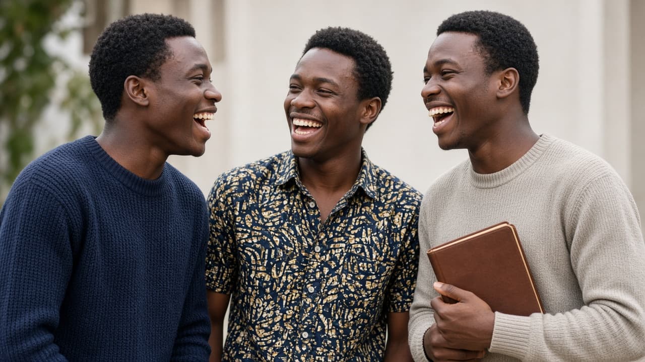 Young men of the church sharing joy and the Word